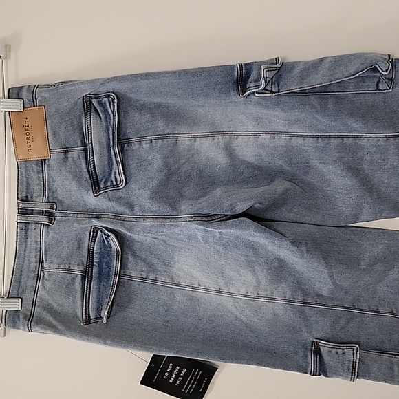 Retrofete Alejandra Cargo Pant in Vintage Celeste Size 24/27 - Picture 12 of 16